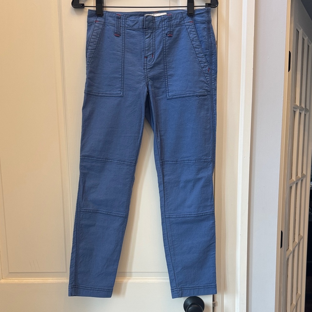 Joie Denim Blue Trousers with Red Accents